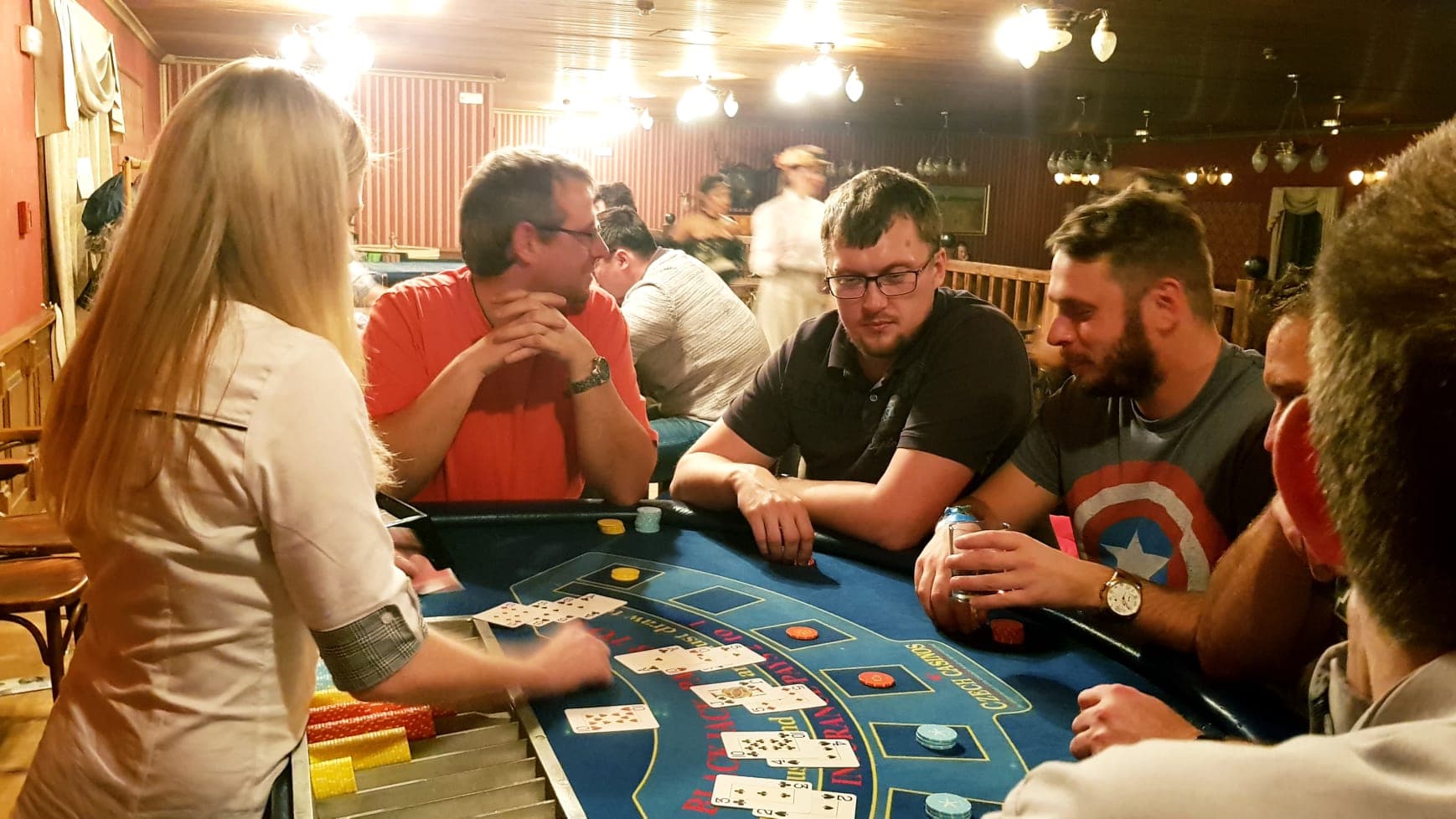 Mobilní casino se hrou Black Jack na firemní akci